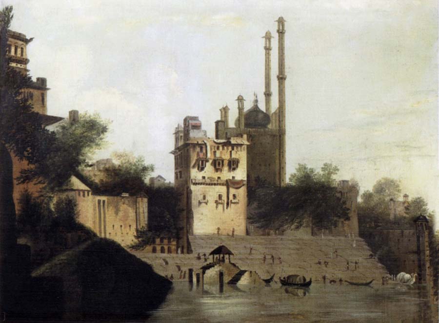 View of Benares with Aurangzeb-s Mosque